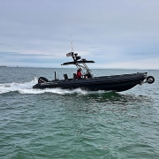 Amphibious 9.8 meter Rigid Hull Inflatable boat.