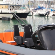 Hysucat / hydrofoil supported catamarans, Shock Mitigation Boat seat
